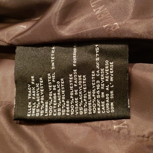 Ellen Tracy NEW VEST Crushed Faux Fur Women's L Drawstring Waist BROWN BLACK NWT - Picture 16 of 16